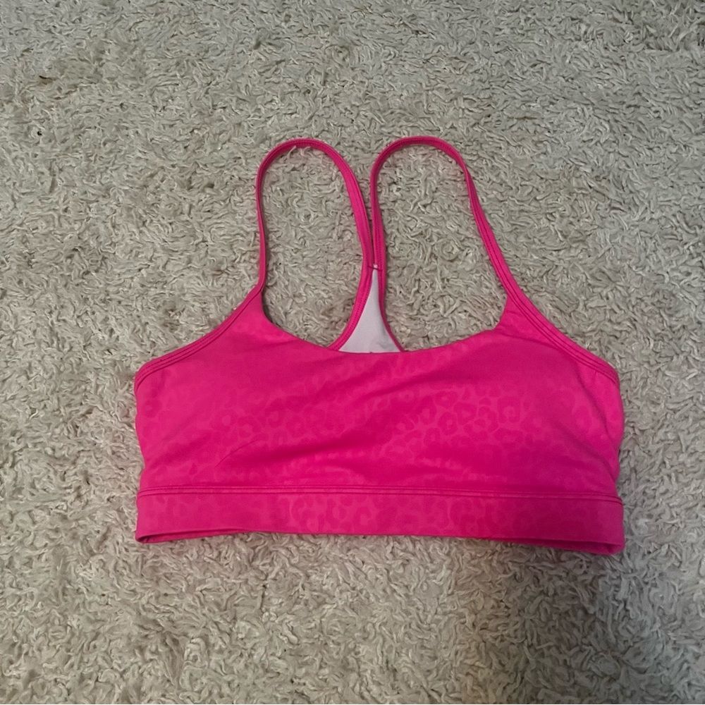 Zyia flow y pink cheetah sport bra size small
